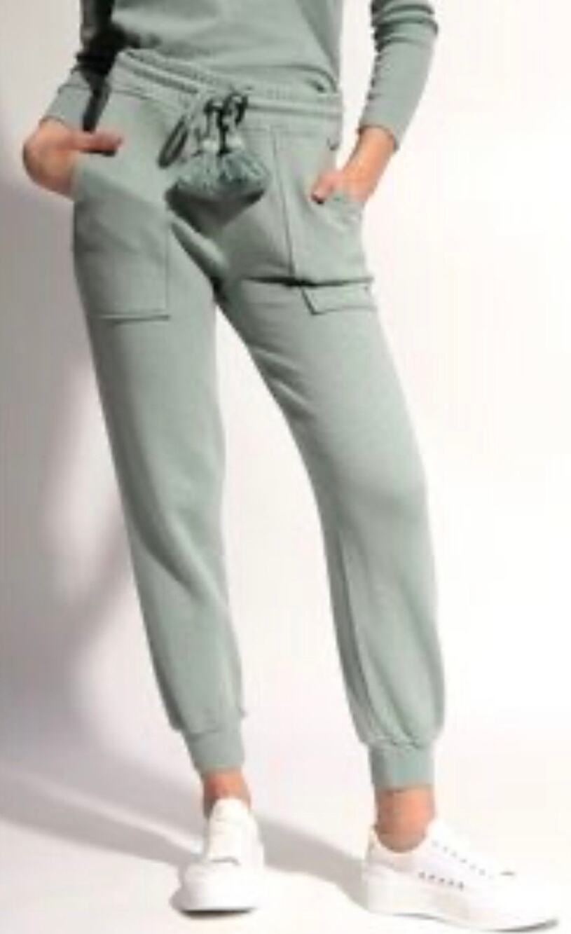 Ulla Johnson Charley Pant Sweatpant Sage Green Cotton Drawstring Sz S